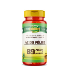 Capsula Ácido Fólico Vitamina B9 60cp Unilife