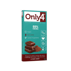 Chocolate Puro 55% Cacau 80g Only4