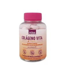 Colágeno Vita 60 Balas Mastigáveis 120g Sabor Morango Vitalab